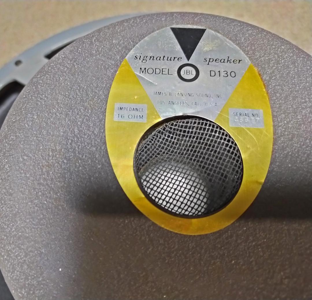 JBL D130　16Ω　38cmフルレンジ　ペア　フィクスドエッジ　英文取説付