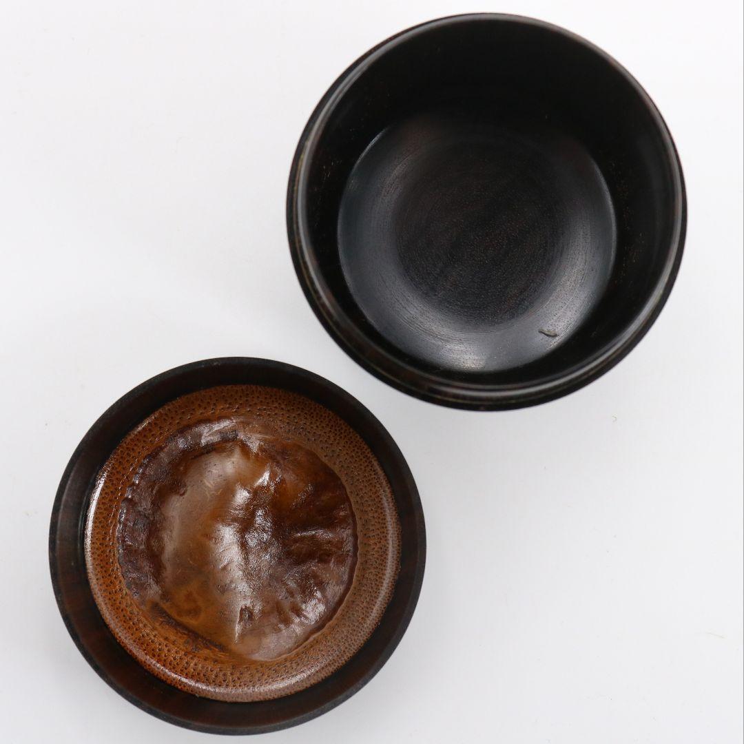 畑幸春作 縞黒檀に竹根嵌 高台寺蒔絵 中棗 茶道具 共箱　V946
