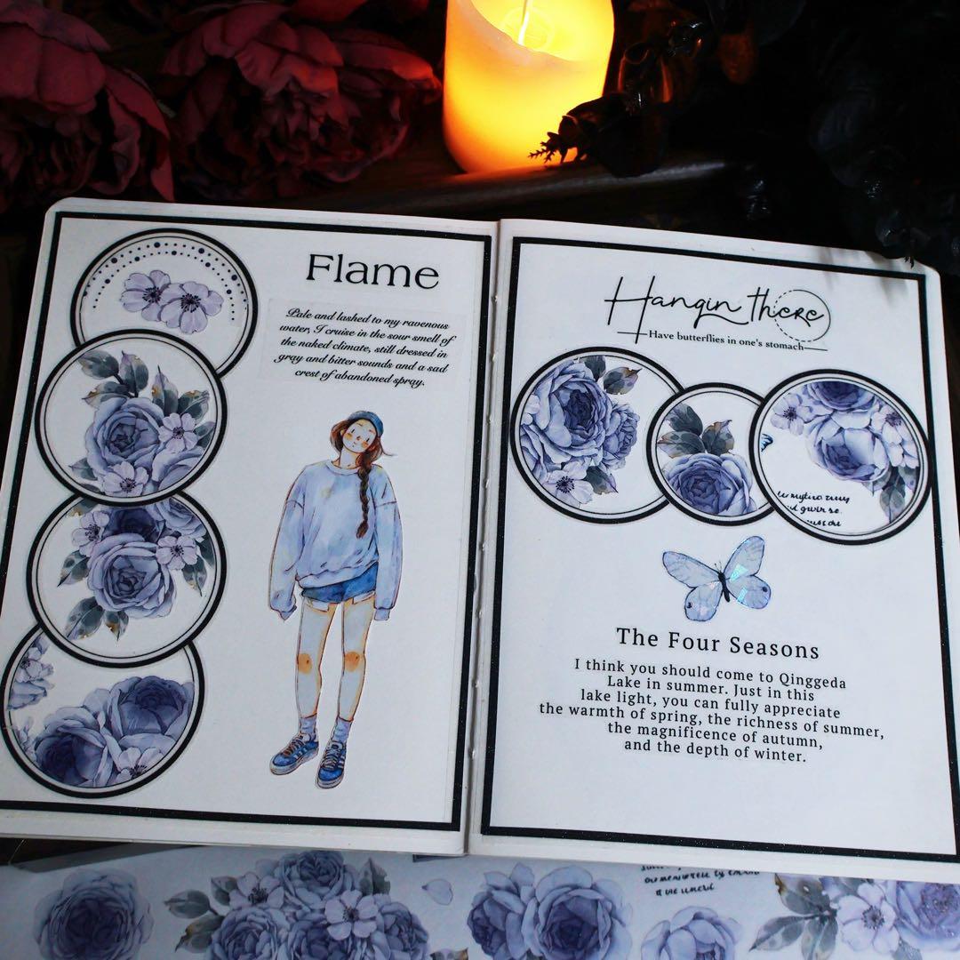 繁花文创《青瓷花》海外マスキングテープ　マステ 【2662】