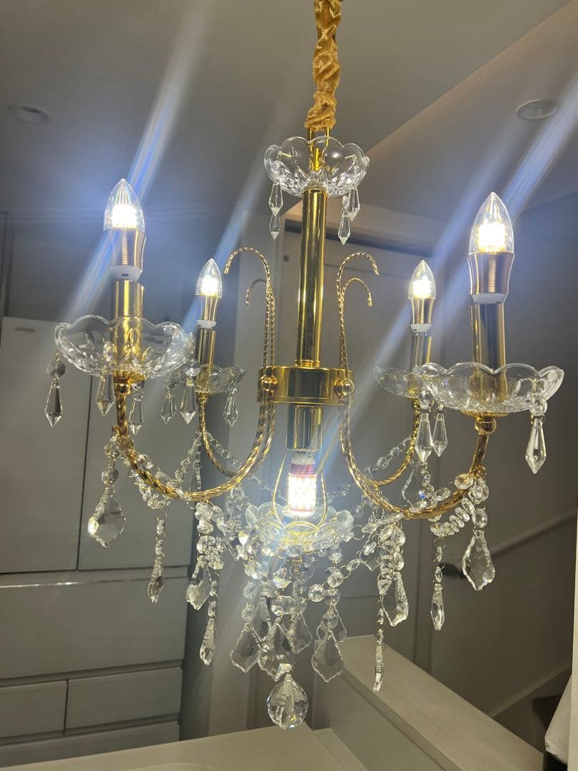 l*h様 クリスタルゴールドシャンデリア 5灯