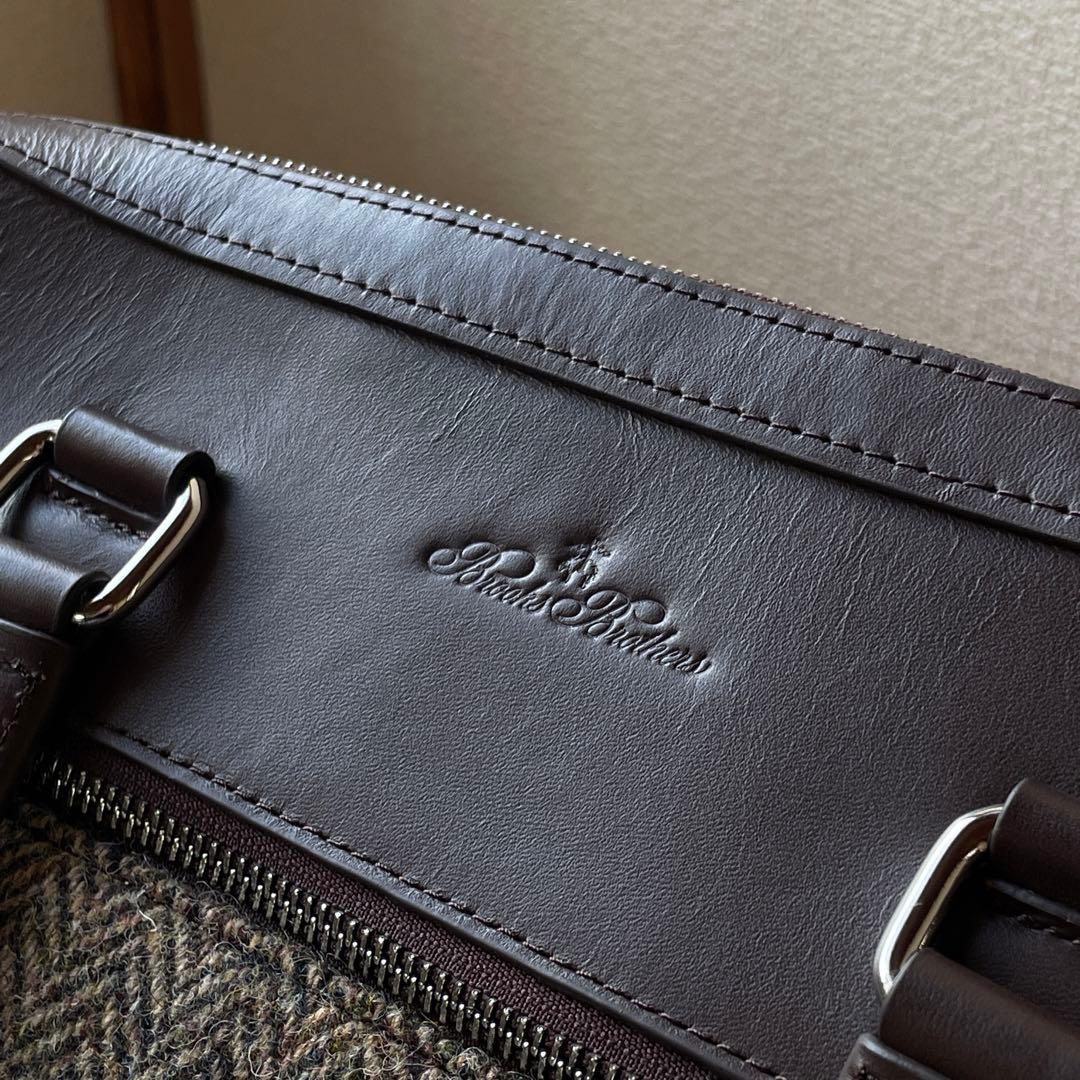 新品　Brooks Brothers ブリーフケース　ツイード　レザー