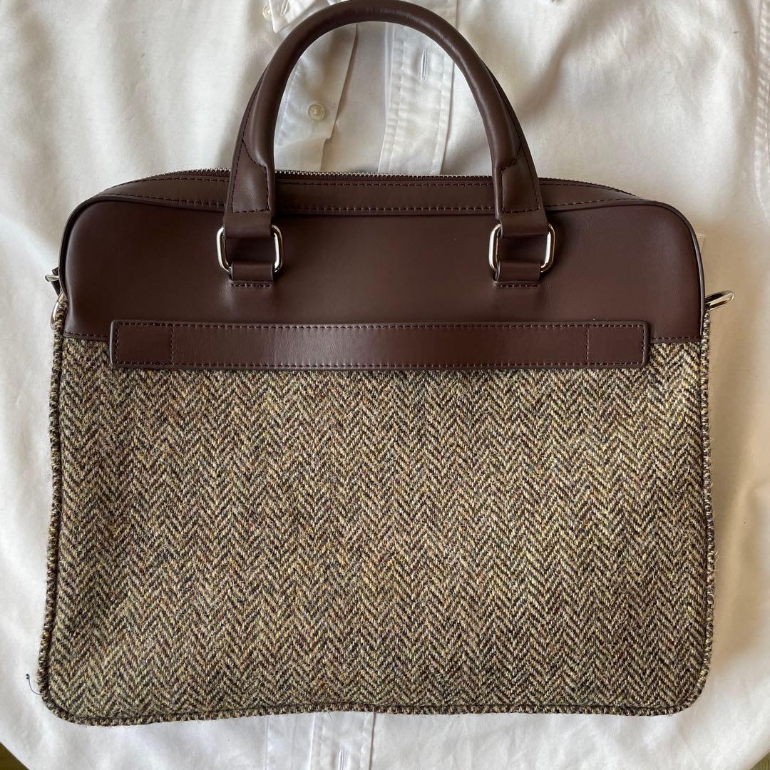 新品　Brooks Brothers ブリーフケース　ツイード　レザー