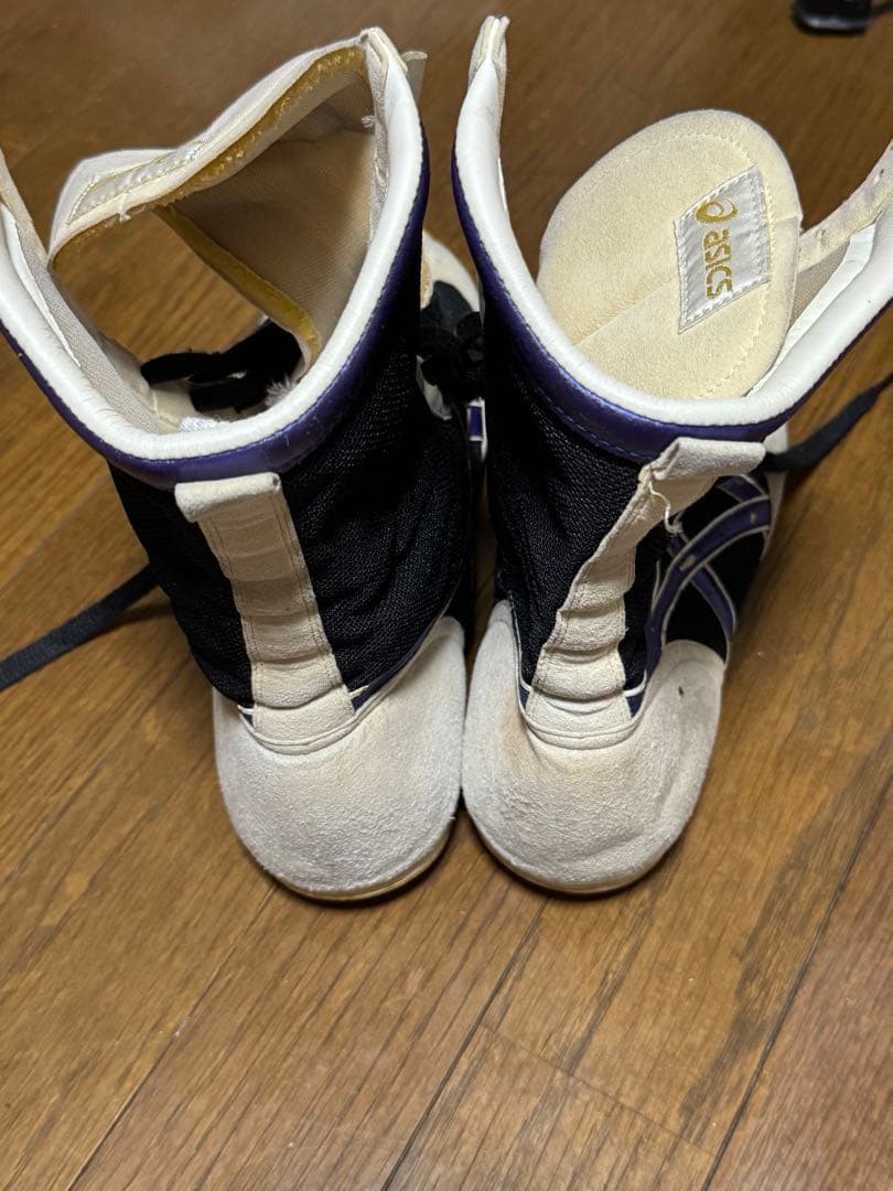 オーダーカラー　ASICS ボクシングシューズ 黒/紫 ハイカット