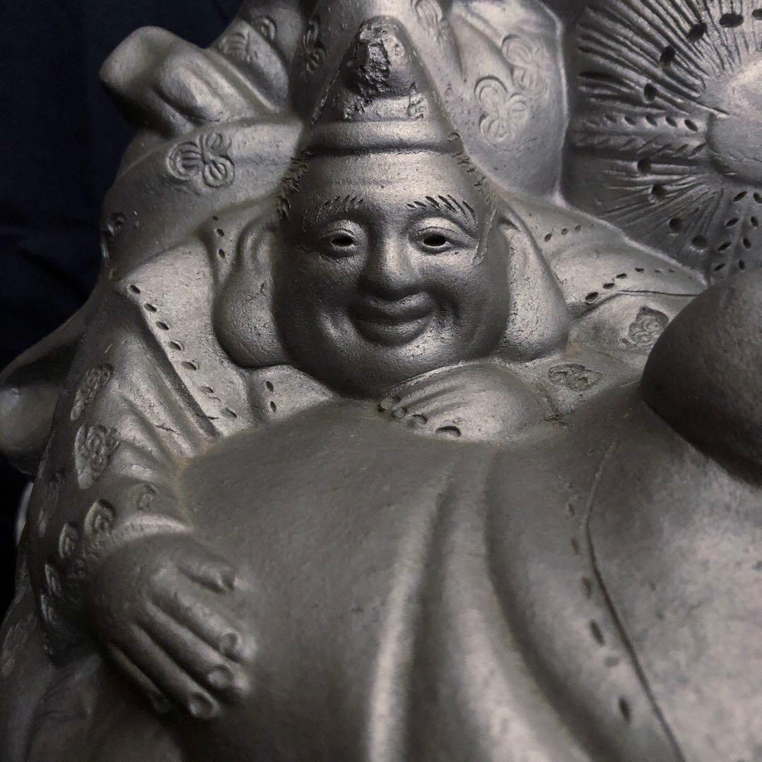 【特注品・三州瓦】第二代鬼金 鬼師 神谷直之 作　いぶし銀 七福神【一点もの】