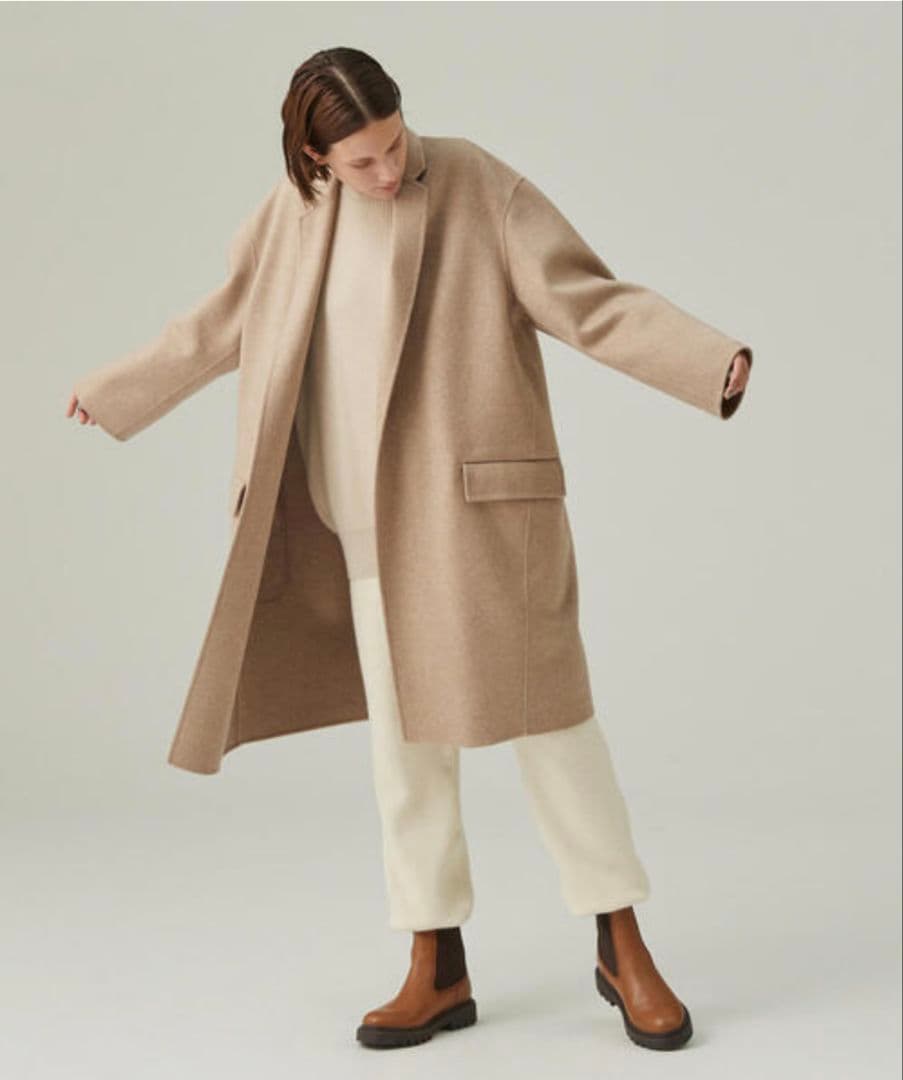 美品 GALERIE VIE ウールダブルフェイス チェスターコート