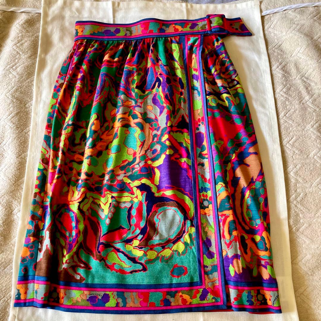 レオナール　膝丈スカート　ウール　シルクウール