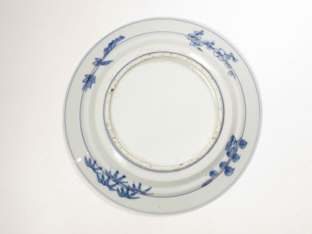 3447番　古美術＜値下げ交渉大歓迎＞伊万里　染付　皿　ヒビ有