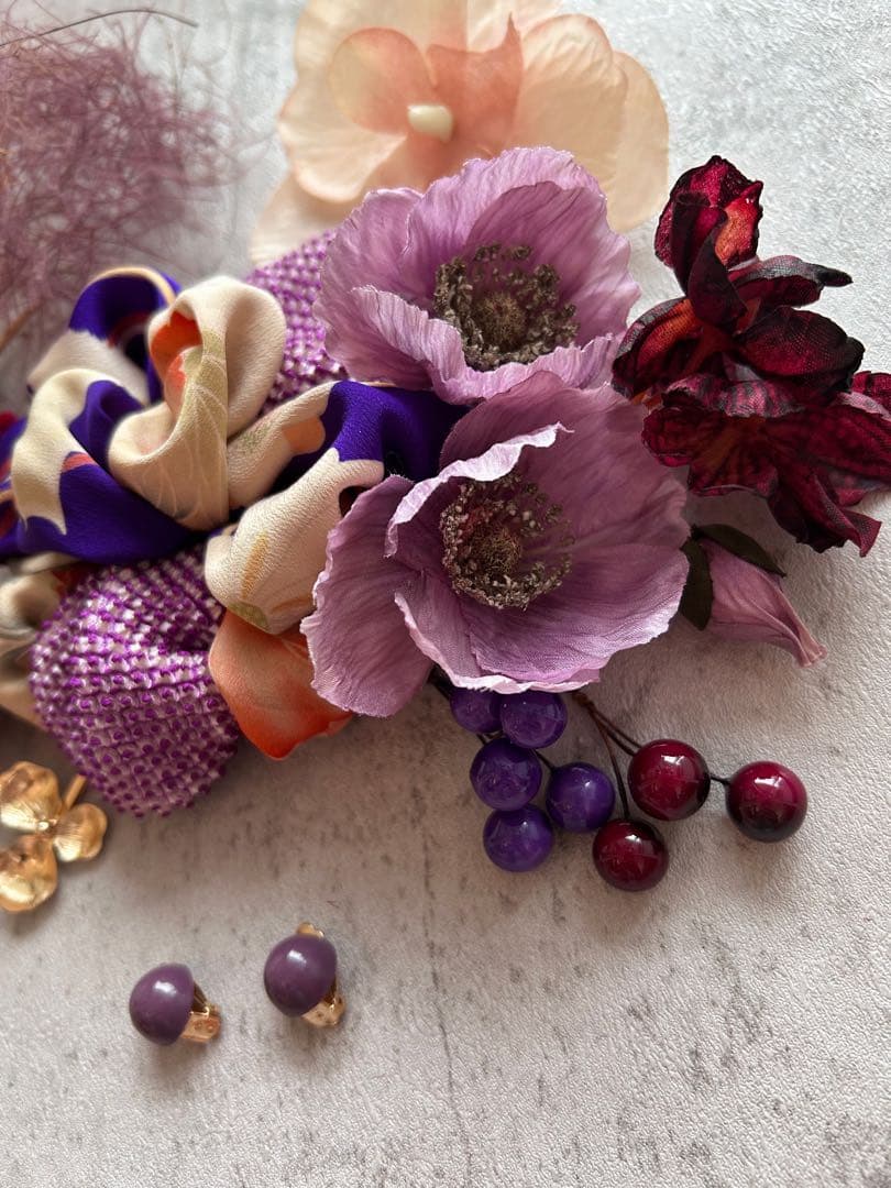 七五三　七五三髪飾り　ヘッドドレス　着物髪飾り　リメイク髪飾り　035