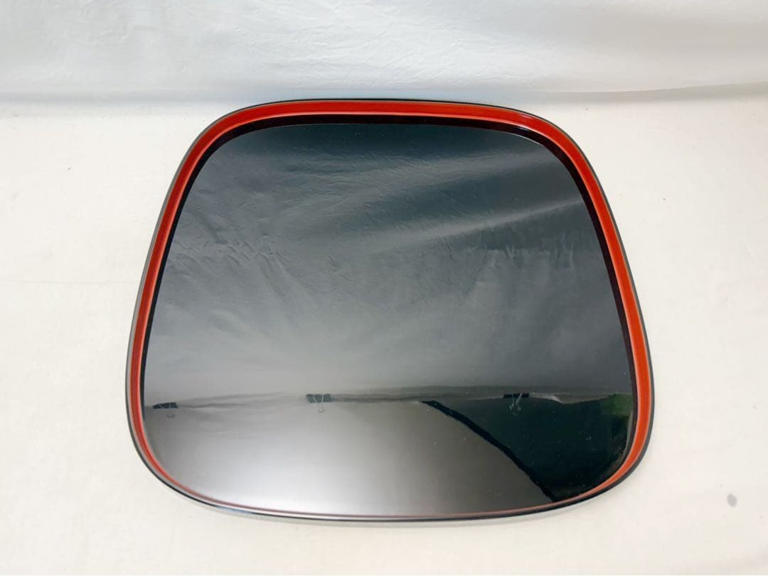 未使用 懐石道具 塗師 信斎作 木製 黒真塗胴張膳 内朱縁 十客揃 会席膳 共箱