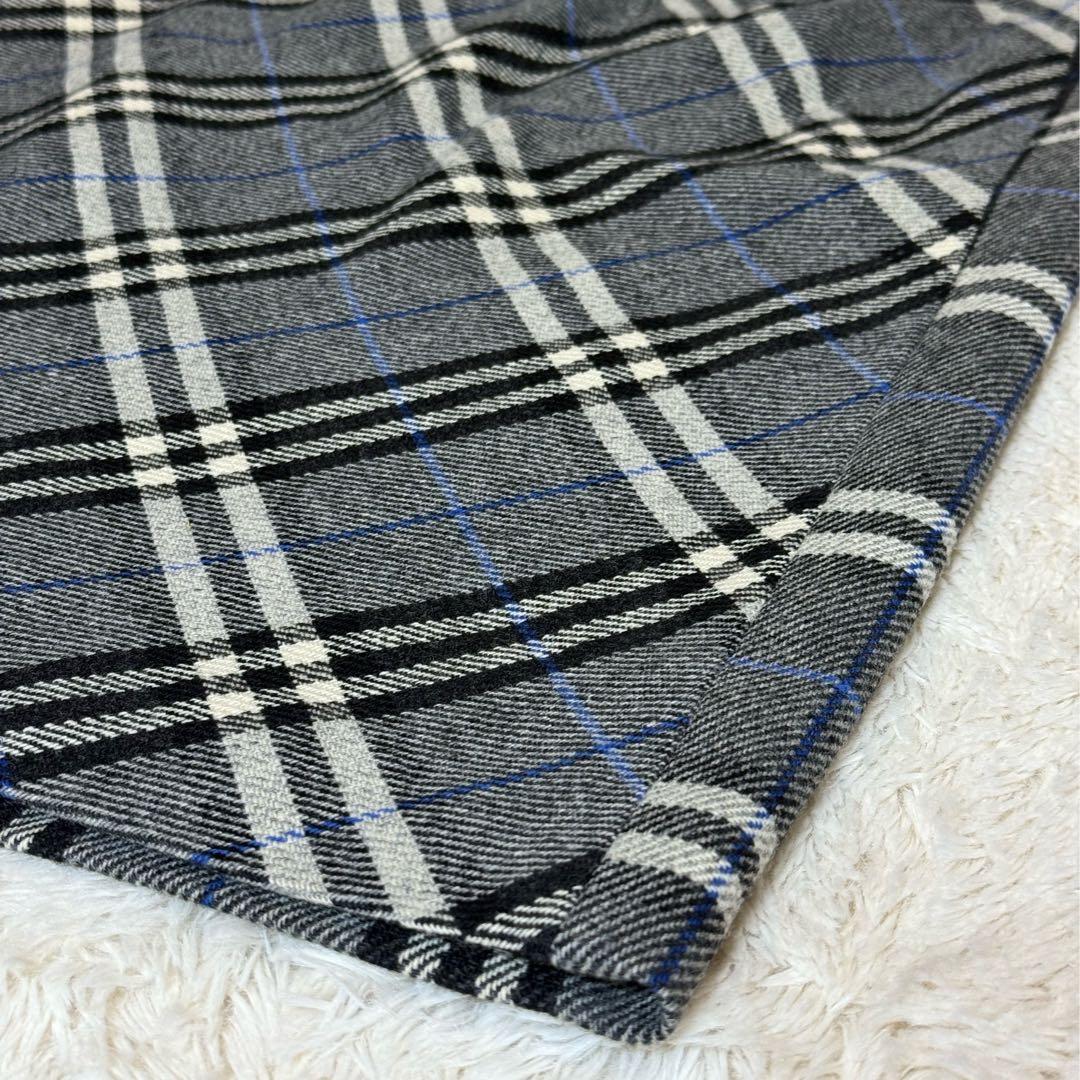 バーバリーロンドン ノバチェック 巻きスカート ラップスカート 36 カシミヤ混