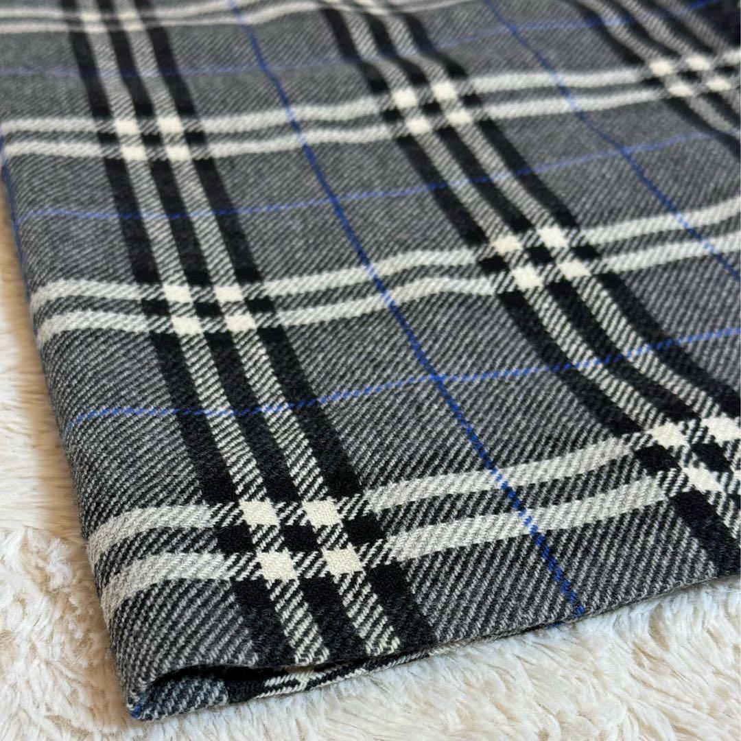 バーバリーロンドン ノバチェック 巻きスカート ラップスカート 36 カシミヤ混