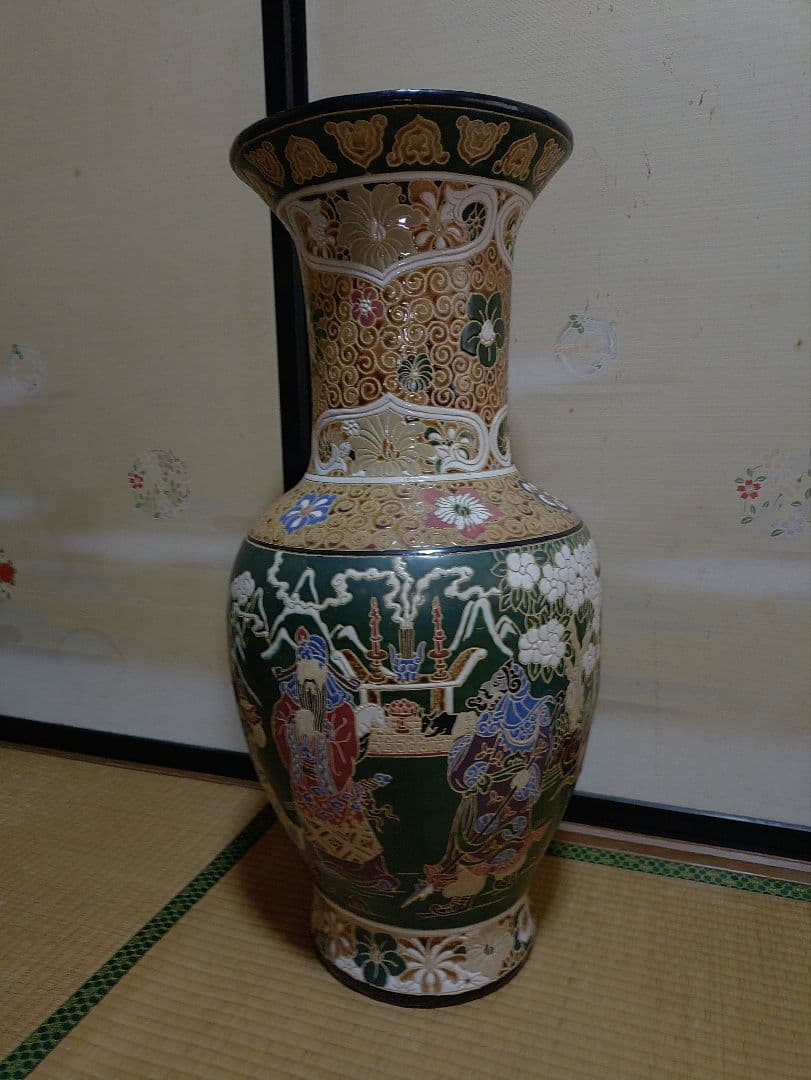大壺　 飾壺　花瓶　 骨董品　アンティーク　古民家　背丈82cm　作者産地不明