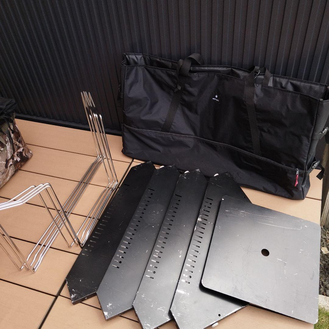 スノーピークジカロテーブルブラック+ギアトート+特注天板　3点セット