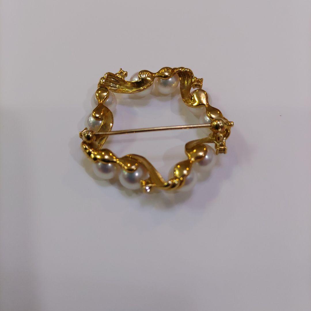 真珠とダイヤの18Kブローチ:TASAKI
