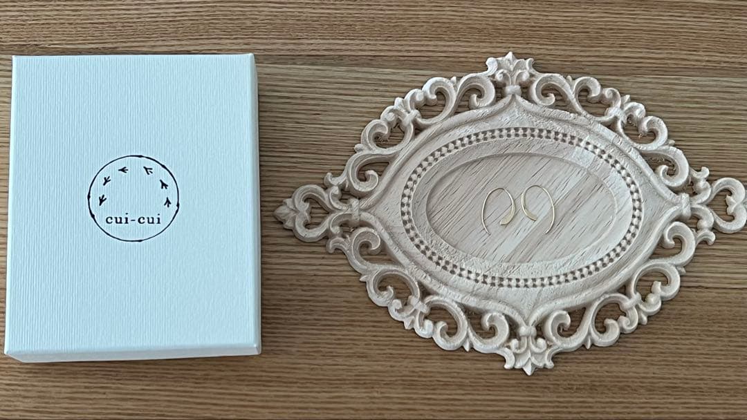 美品　キュイキュイ　K18YG フープピアス