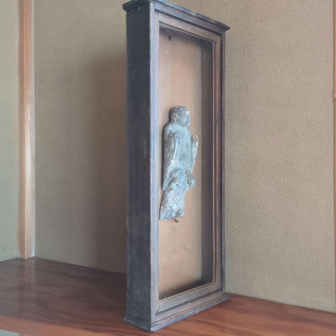 木製仏像オブジェ 約19cm　　骨董品　美術品　壁掛け