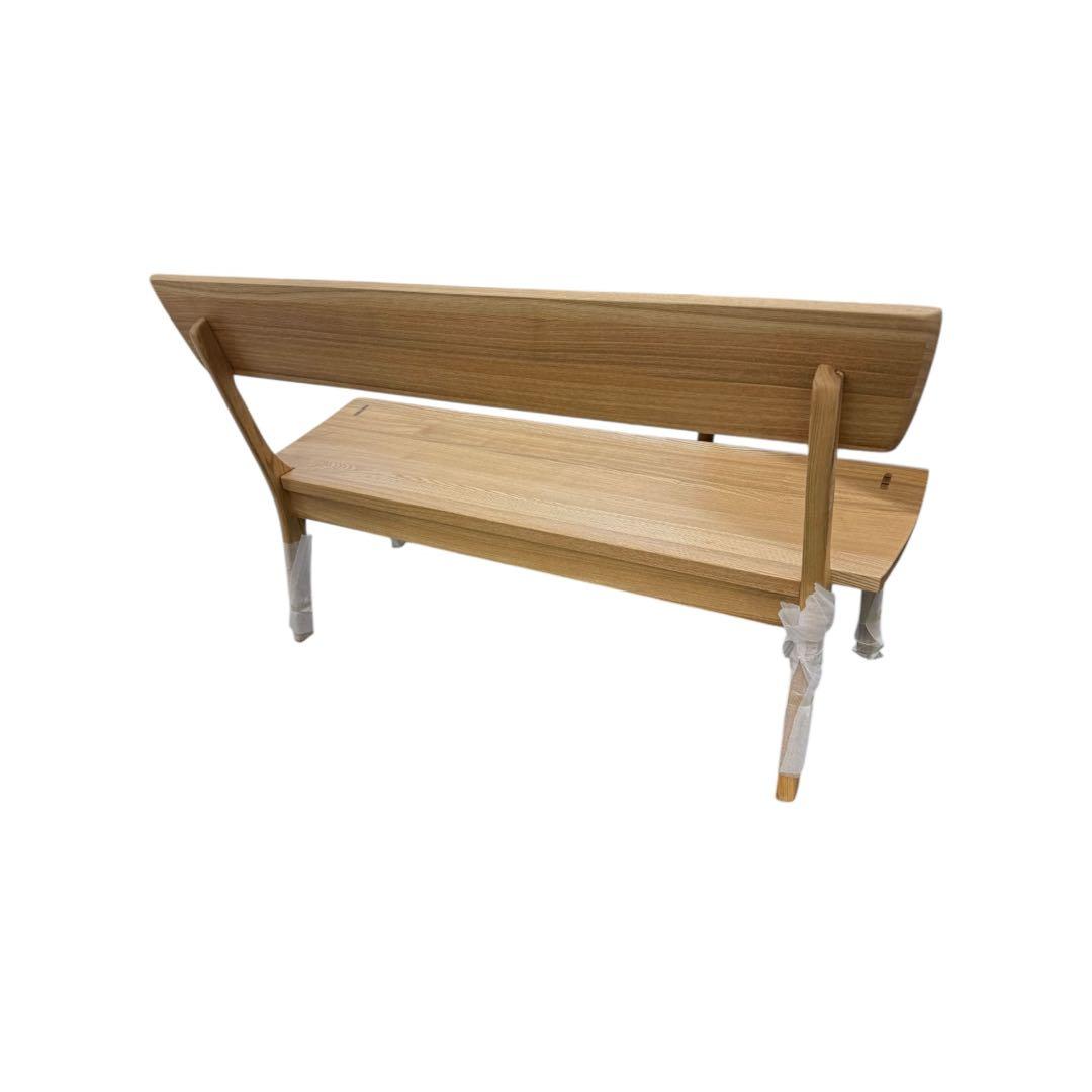 未使用品 北欧無垢材 背付きベンチ LDB‑1350 NA ダイニングチェア