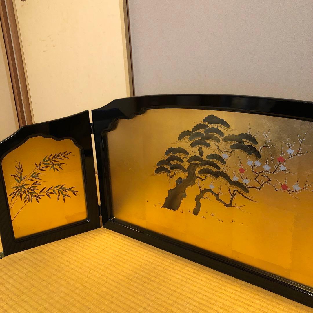 Luna専用屏風　松竹梅　伝統工芸品金沢金箔