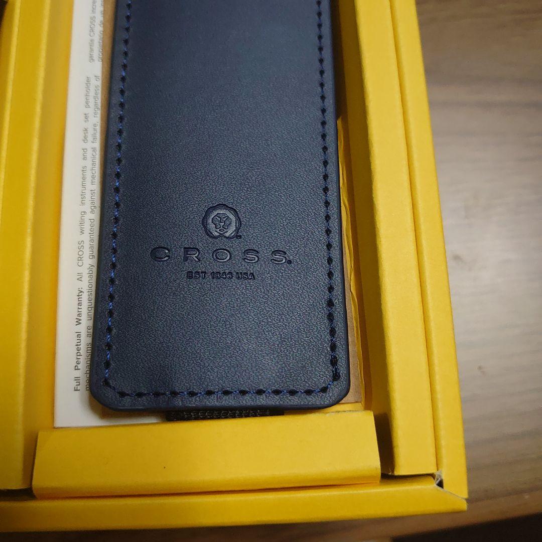【新品★未使用】CROSS ネイビー レザーケース ボールペン