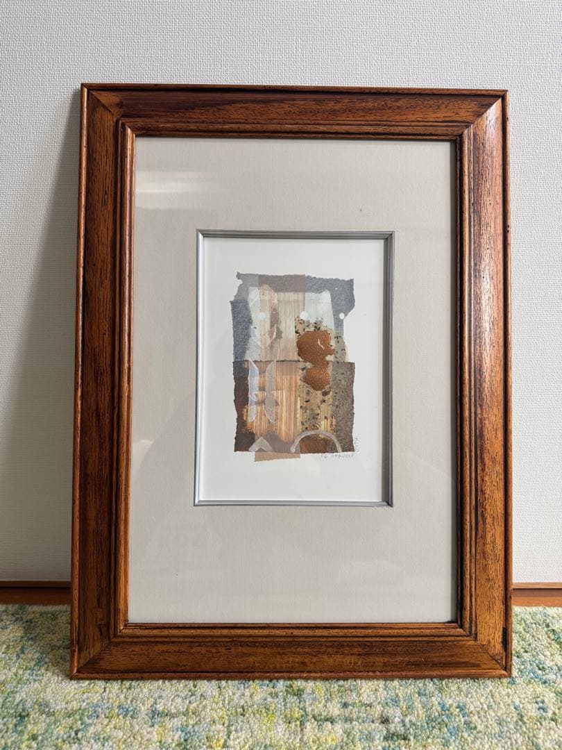 90's P.G. GRAVELE 金箔押し 抽象画 アート 額装 ヴィンテージ