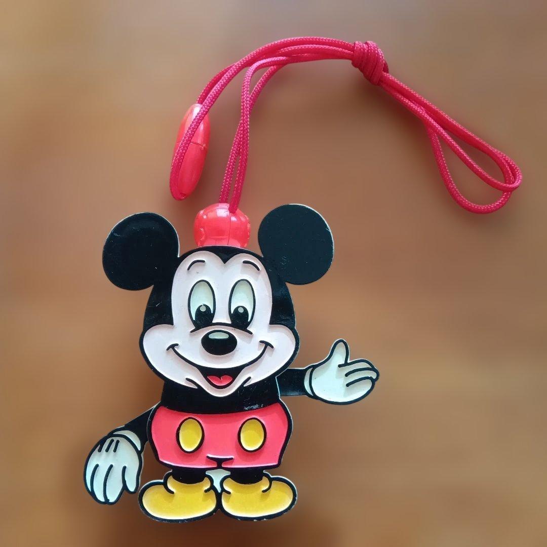 昭和レトロ　ディズニー ミッキーマウス　 ヒモを引っ張ると手が動くオモチャ