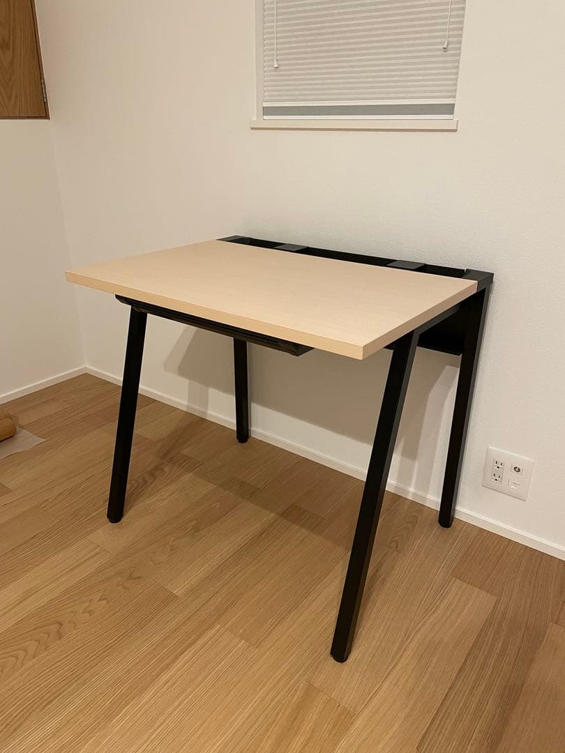 LEAN リーン／引き出し付き／W800×D600／天板ナチュラル／ブラック