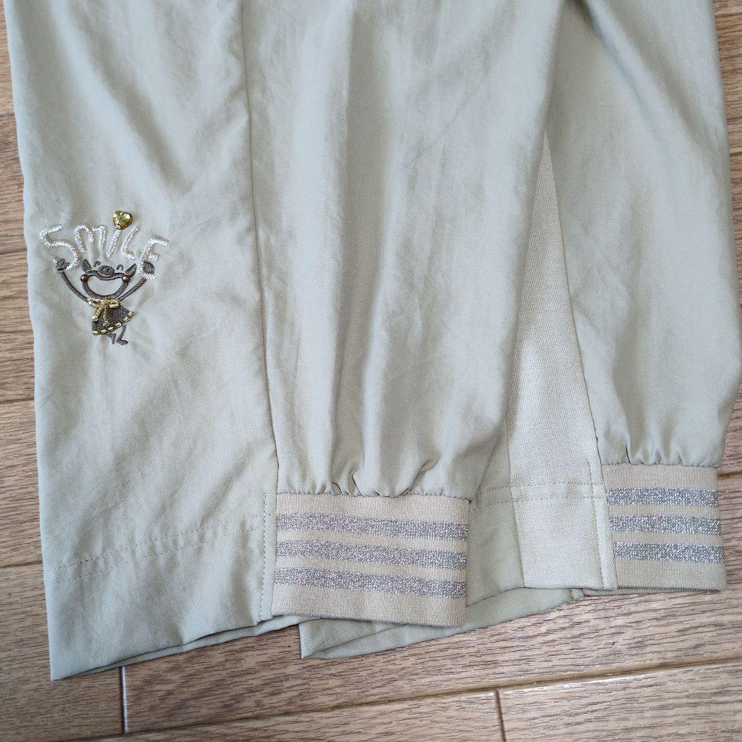 オレボレブラ♥️ぶたさんゴールドラメビジュ涼感ベージュサルエルパンツ