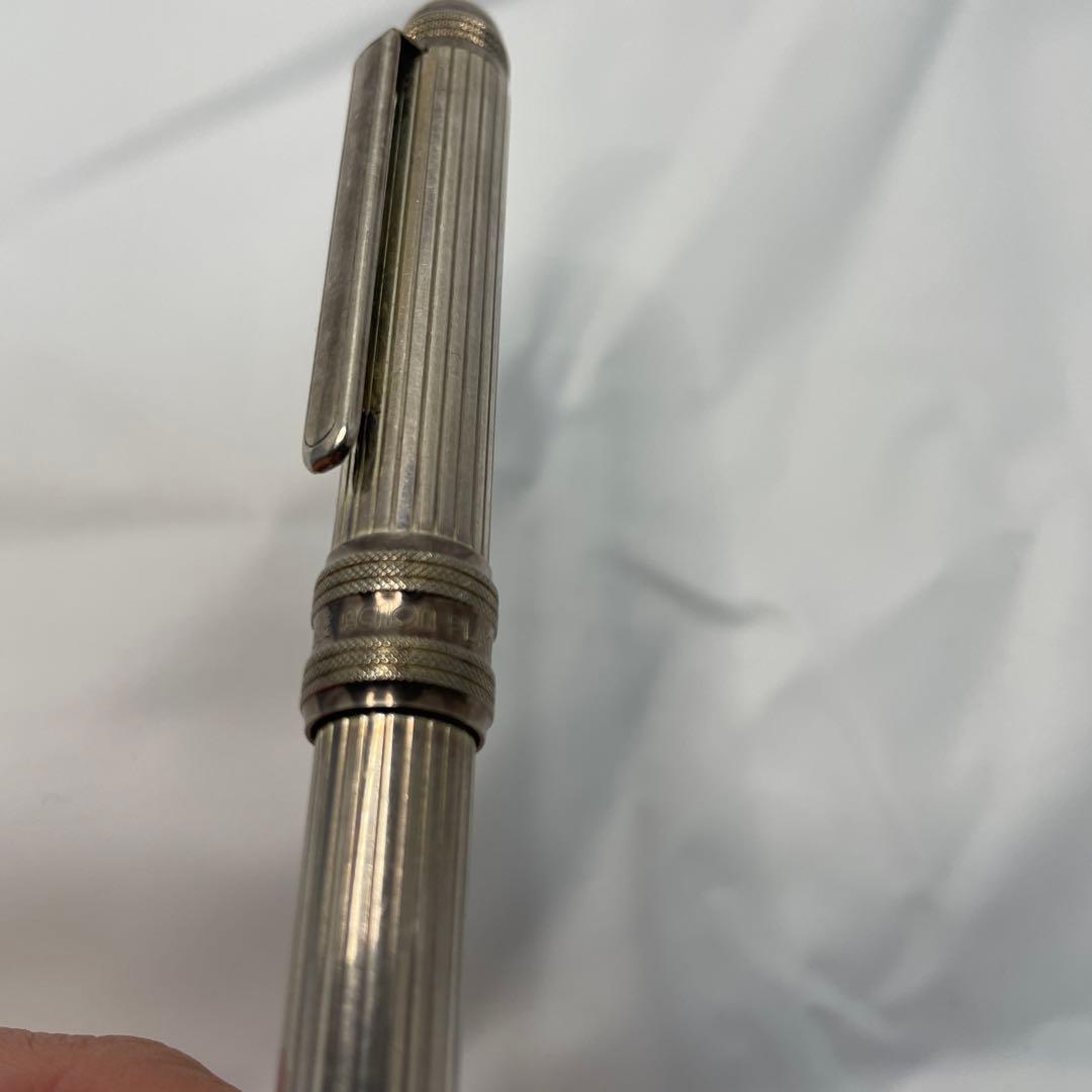 PLATINUM シルバー925金属製ボールペン ストライプ模様