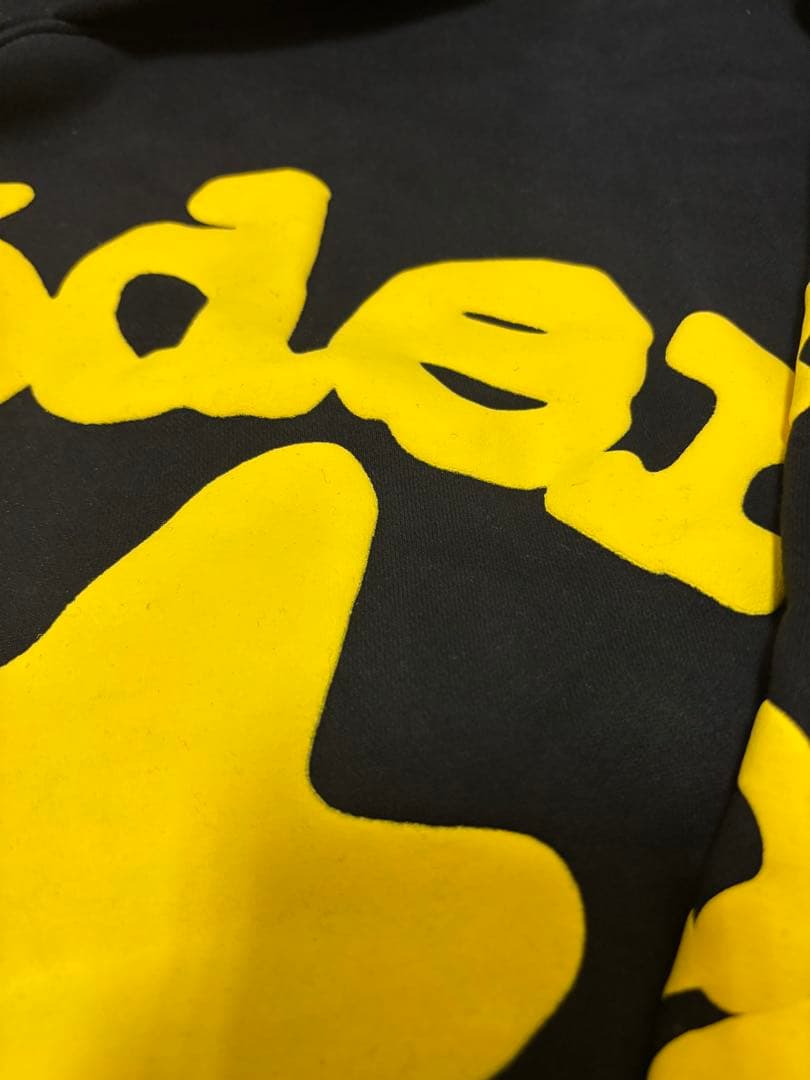 sp5der パーカー イエロー ブラック