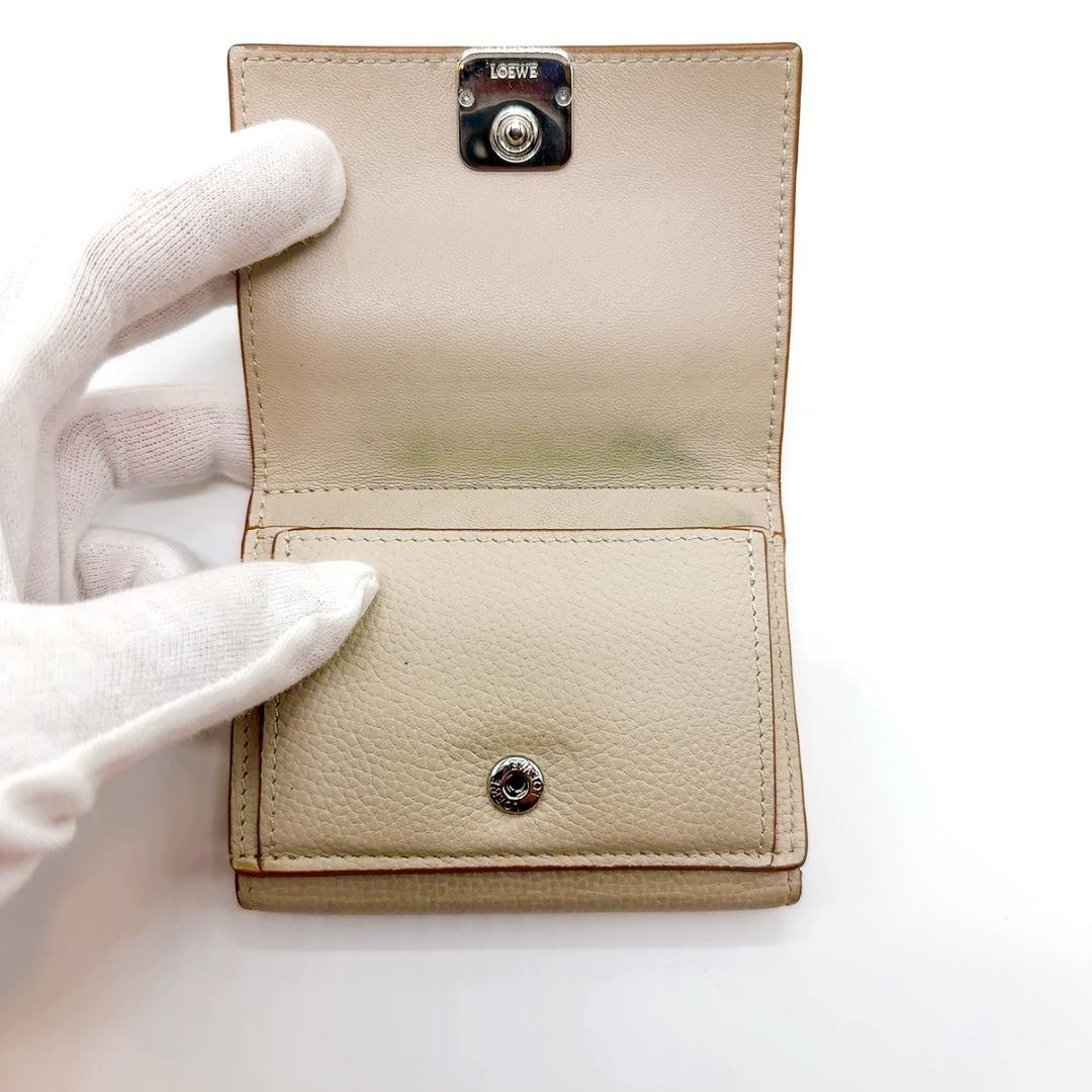 ◇ロエベ◇レザー/アナグラム/トライフォールド/コンパクトウォレット/折り財布