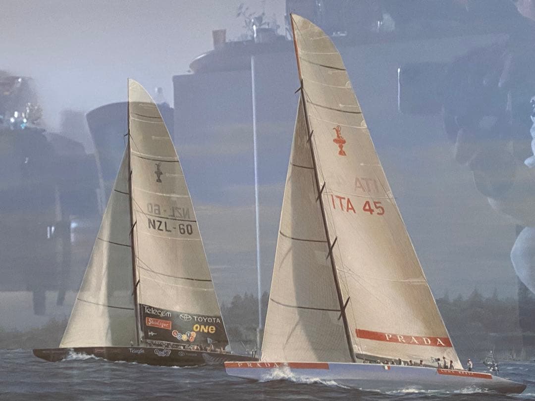 ルナ・ロッサプラダアメリカズカップAmerica's Cup絵画写実ヨットレース