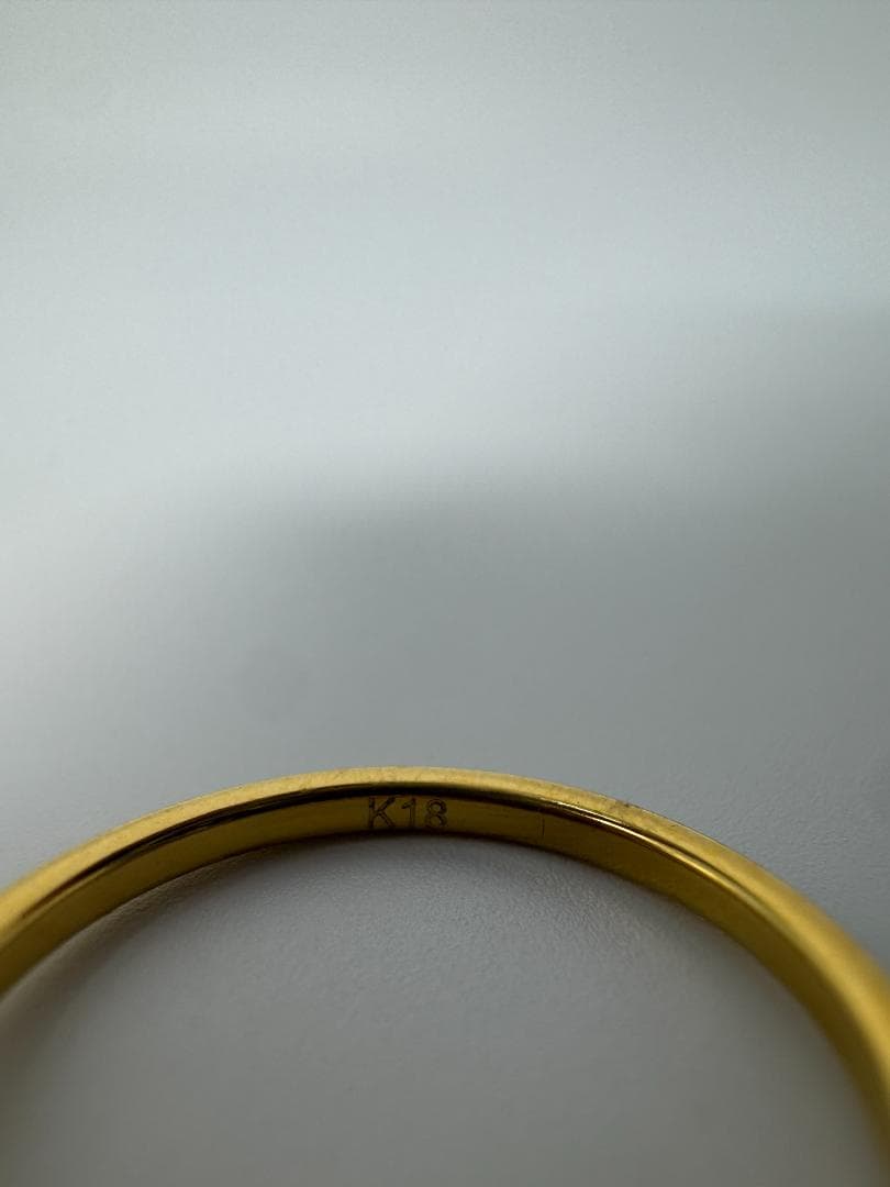 K18ゴールドリング シンプル波型1.17g/11号