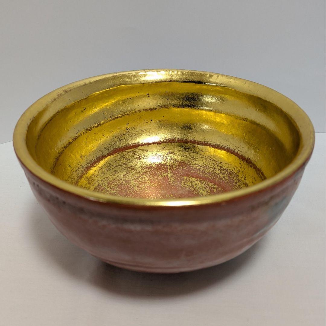 嶋台茶碗　佐々木松楽作　縁起物 金銀一双　祝事用　茶道具