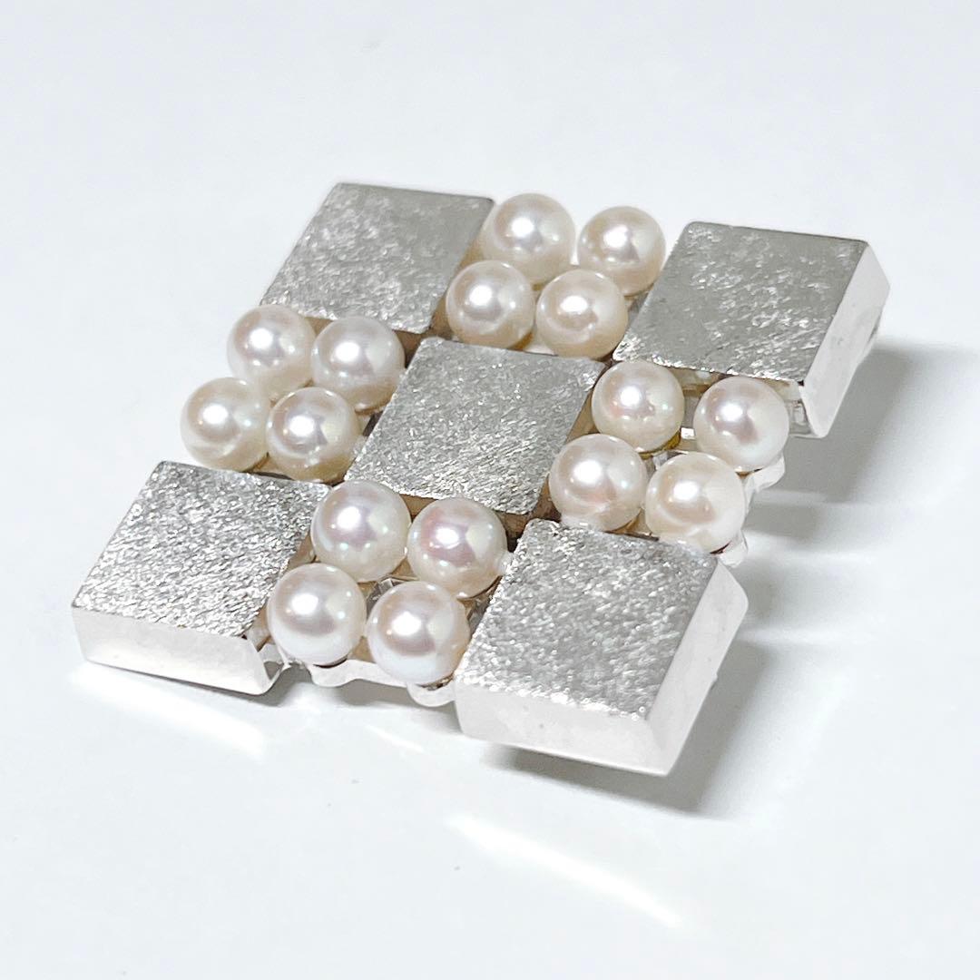 美品✨MIKIMOTOミキモト ベビーパール　ブローチ　ネックレス　スクエア