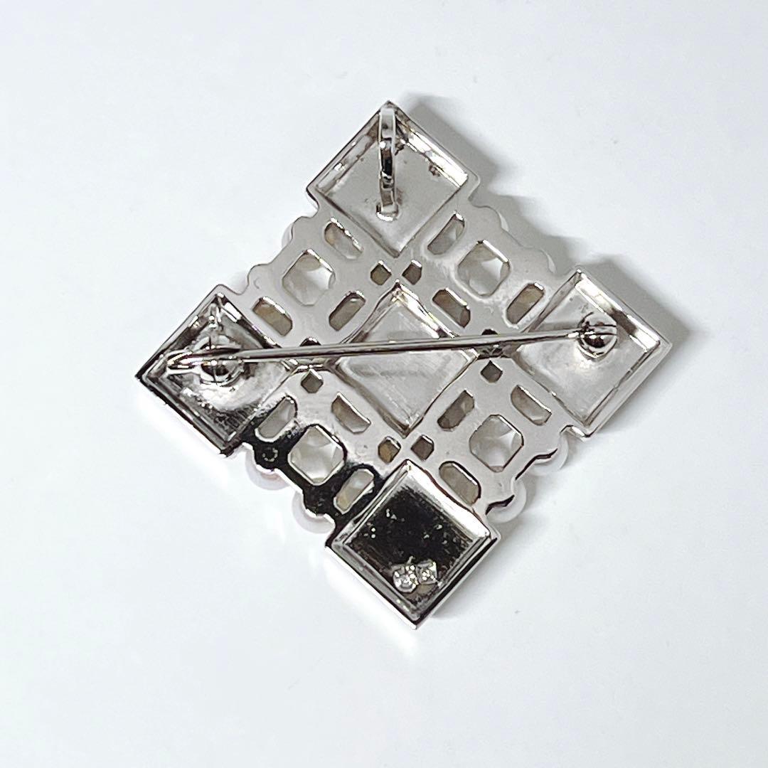 美品✨MIKIMOTOミキモト ベビーパール　ブローチ　ネックレス　スクエア