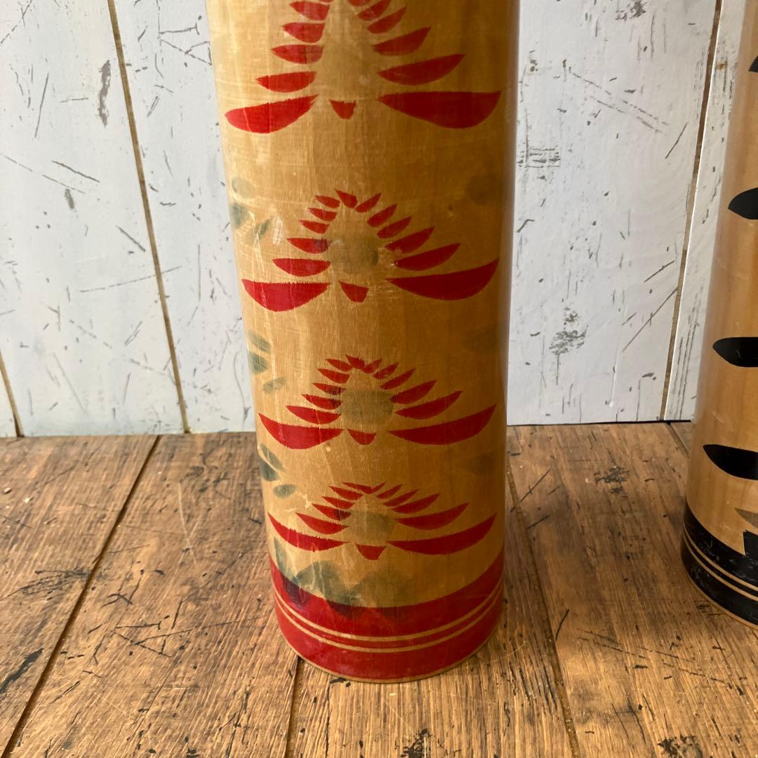 昭和レトロ 木製 大型こけし 小芥子 伝統工芸 工芸品 民芸品 置物セット ペア