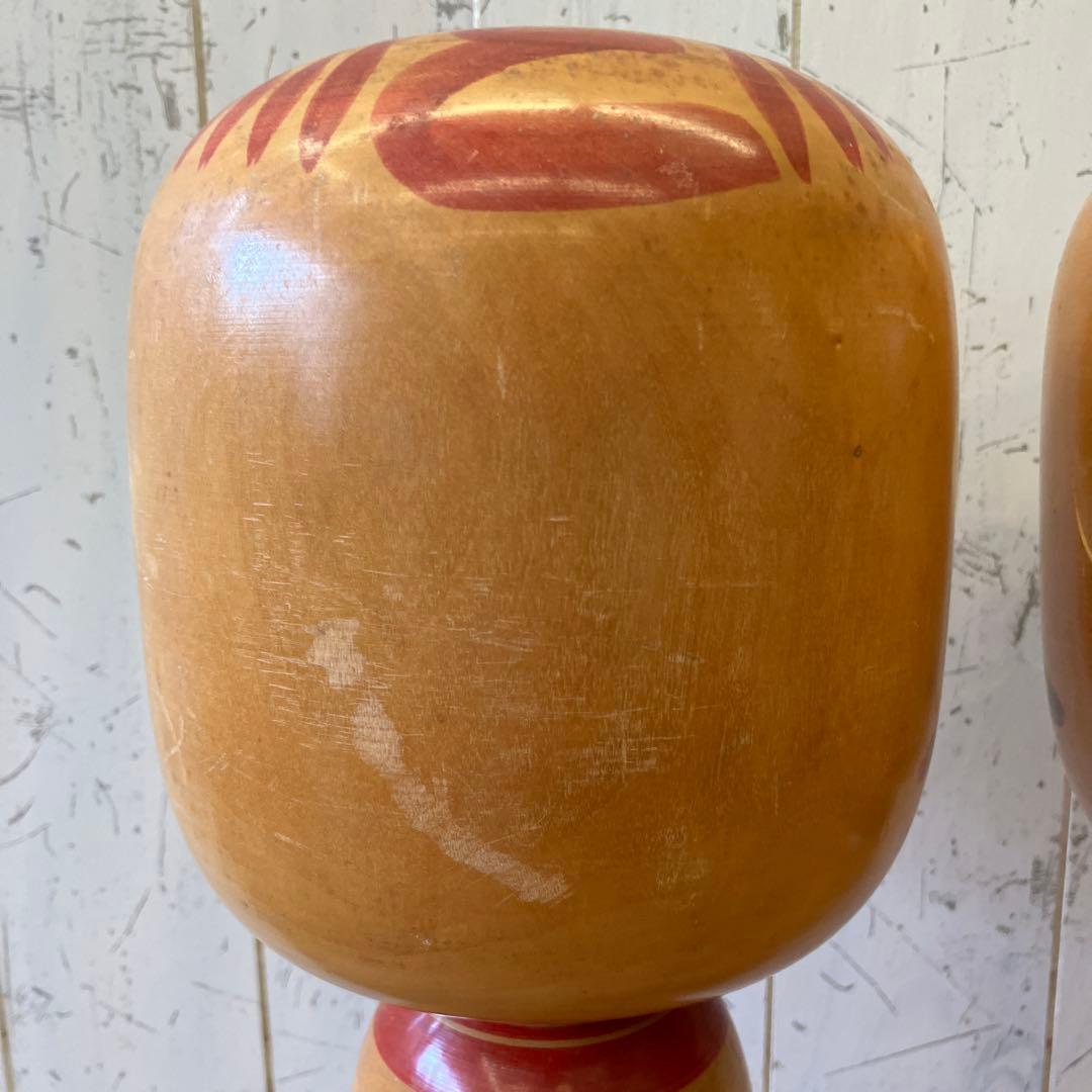 昭和レトロ 木製 大型こけし 小芥子 伝統工芸 工芸品 民芸品 置物セット ペア