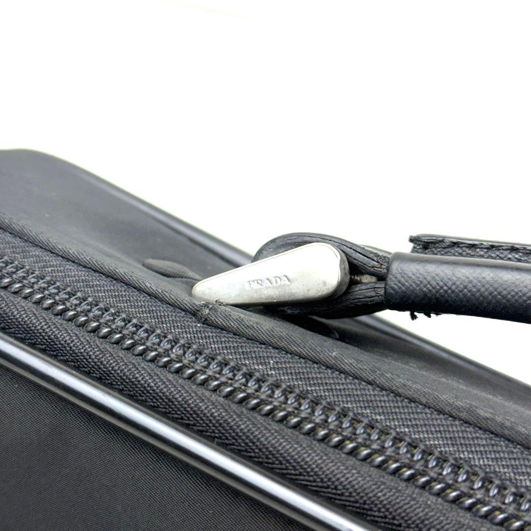 PRADA ビジネスバッグ 2way テスートナイロン レザー 三角ロゴ 黒