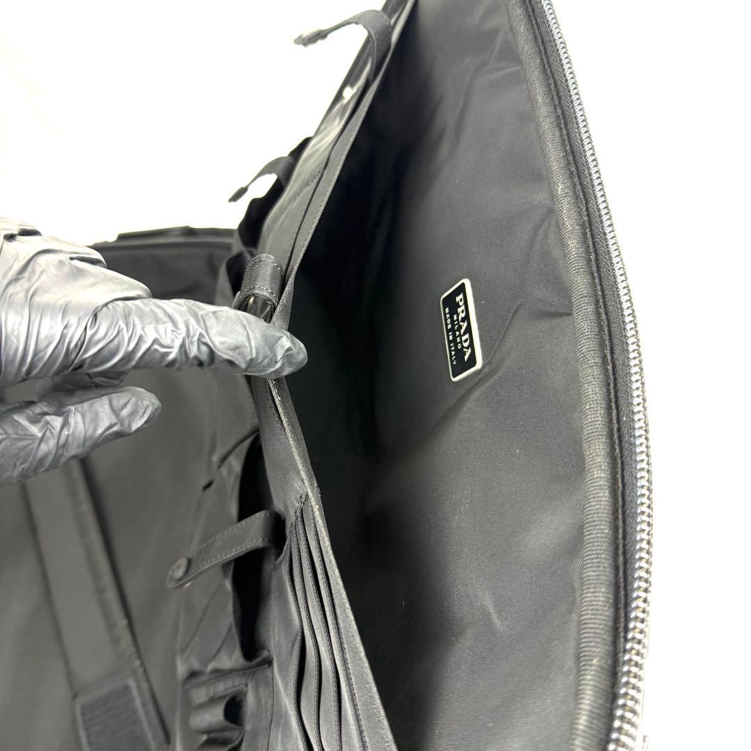 PRADA ビジネスバッグ 2way テスートナイロン レザー 三角ロゴ 黒