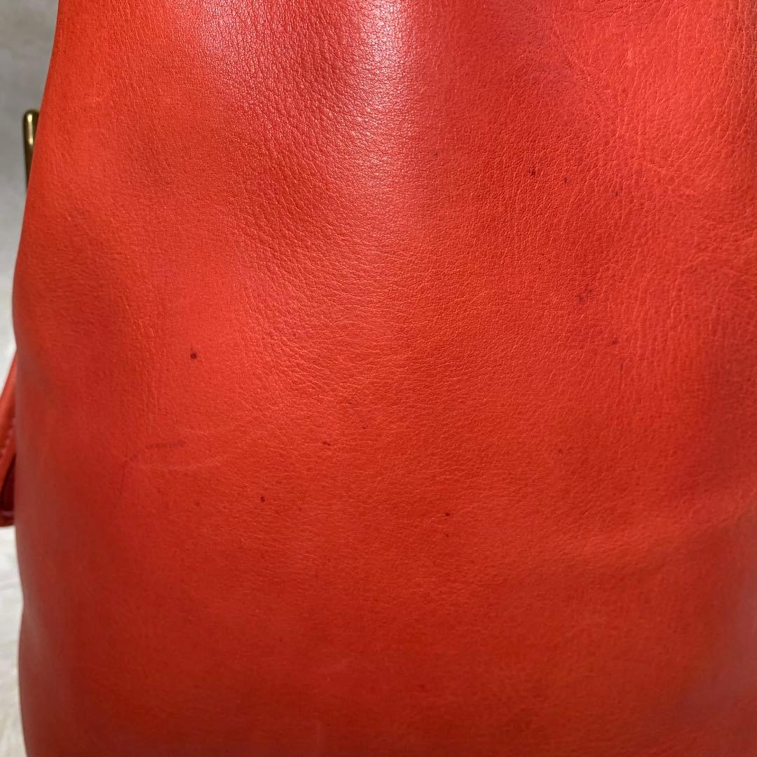 オールドコーチ ショルダーバッグ 9952 巾着型 レッド レザー 本革