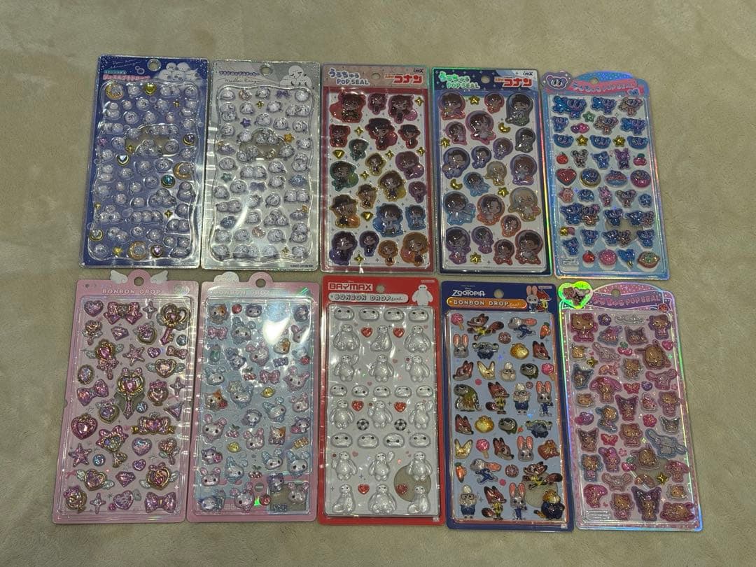 ボンボンドロップ　うるちゅる　シール　ズートピア　ベイマックス　日焼け　通常