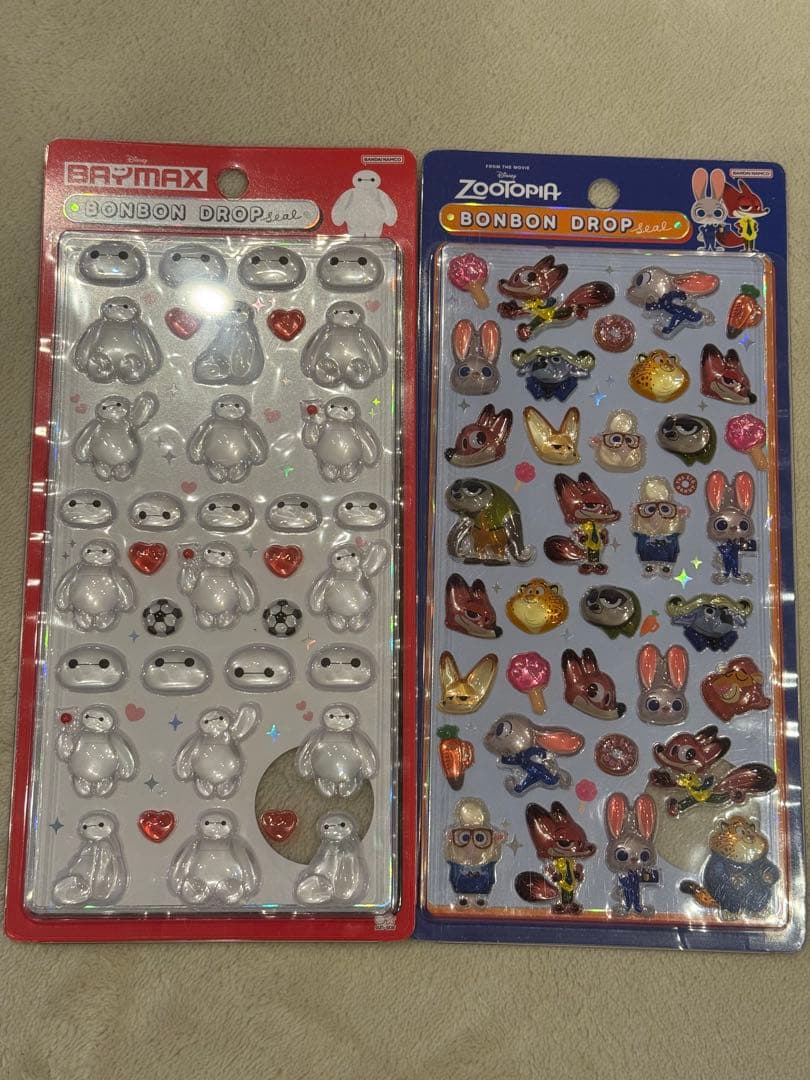ボンボンドロップ　うるちゅる　シール　ズートピア　ベイマックス　日焼け　通常
