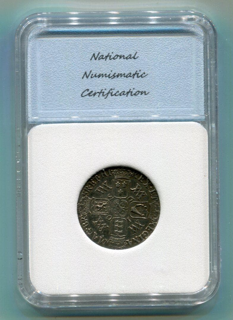 イギリス　1693年　シリング銀貨　NNC  AU55
