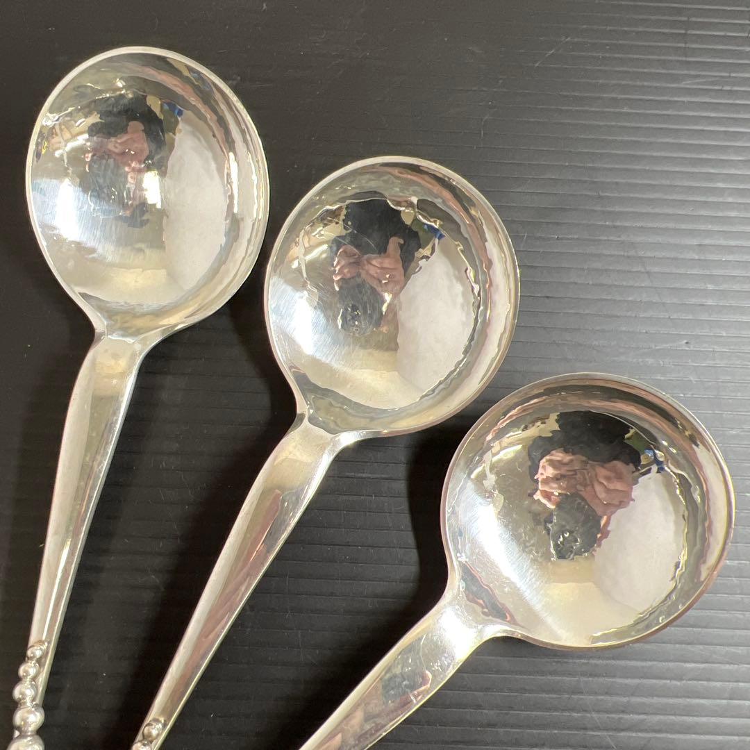 ジョージジェンセン激レア品ブロッサムsterling925スープスプーン6本共袋