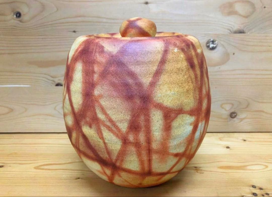 未使用/特価❕美濃燒/安藤百利行作/百窯/火襷/水指/1点　　茶道具/水差し