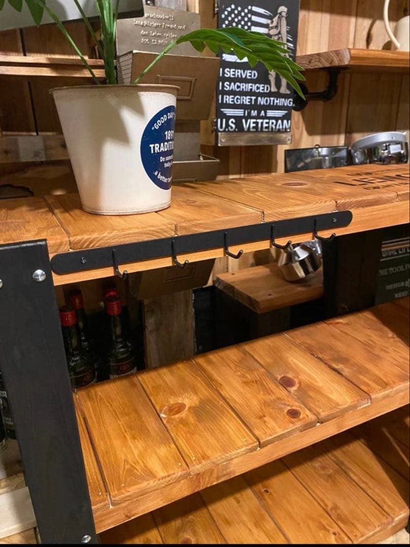 3段ラック　アイアン風　アメリカン　ブルックリン