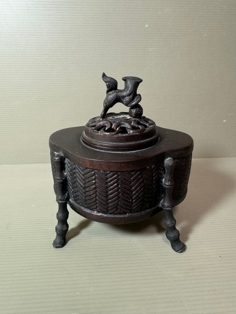 2854 古銅製　獅子　香炉　時代物