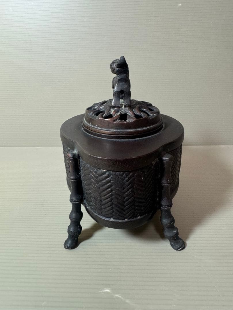 2854 古銅製　獅子　香炉　時代物