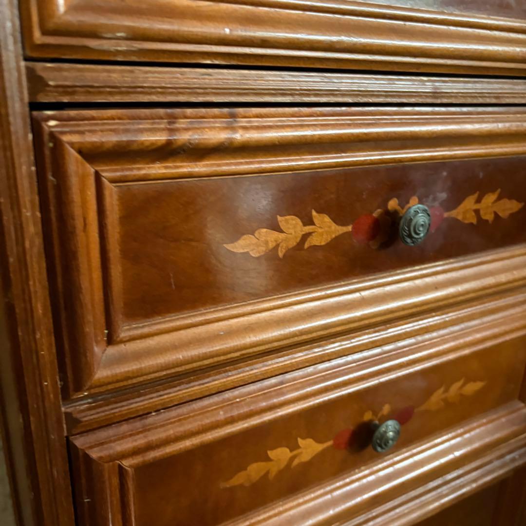 イタリア　象嵌7段チェスト　ミドルチェスト　ヴィンテージ