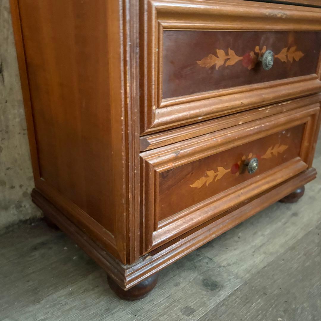 イタリア　象嵌7段チェスト　ミドルチェスト　ヴィンテージ